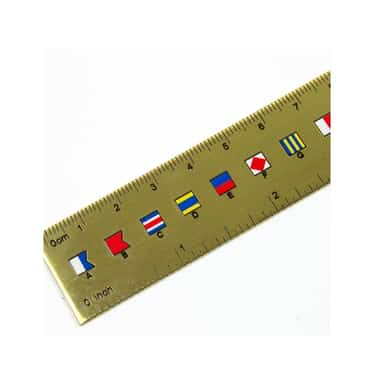 Nautical Brass Ruler with Code Flags image 1