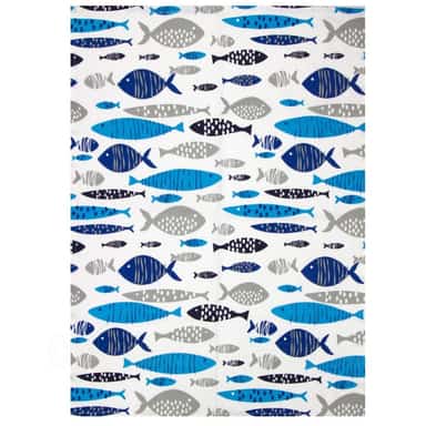 Blue Fish Design Tea Towel image 1