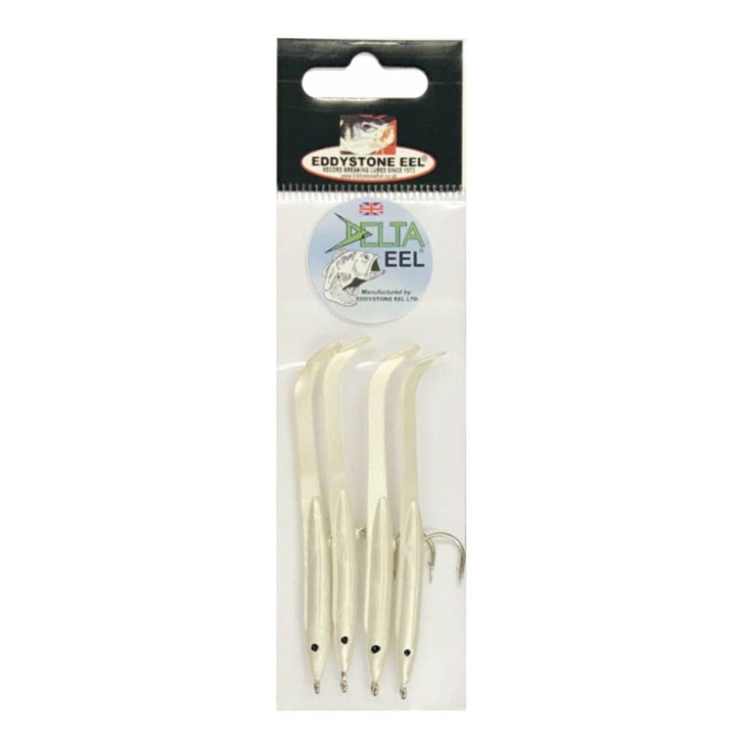 Eddystone Delta Eels 65mm Pearl White - 4 Soft Lures