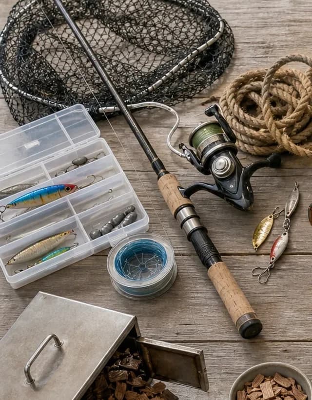 Sea fishing tackle, lures, smoker and coastal kit from Down The Cove