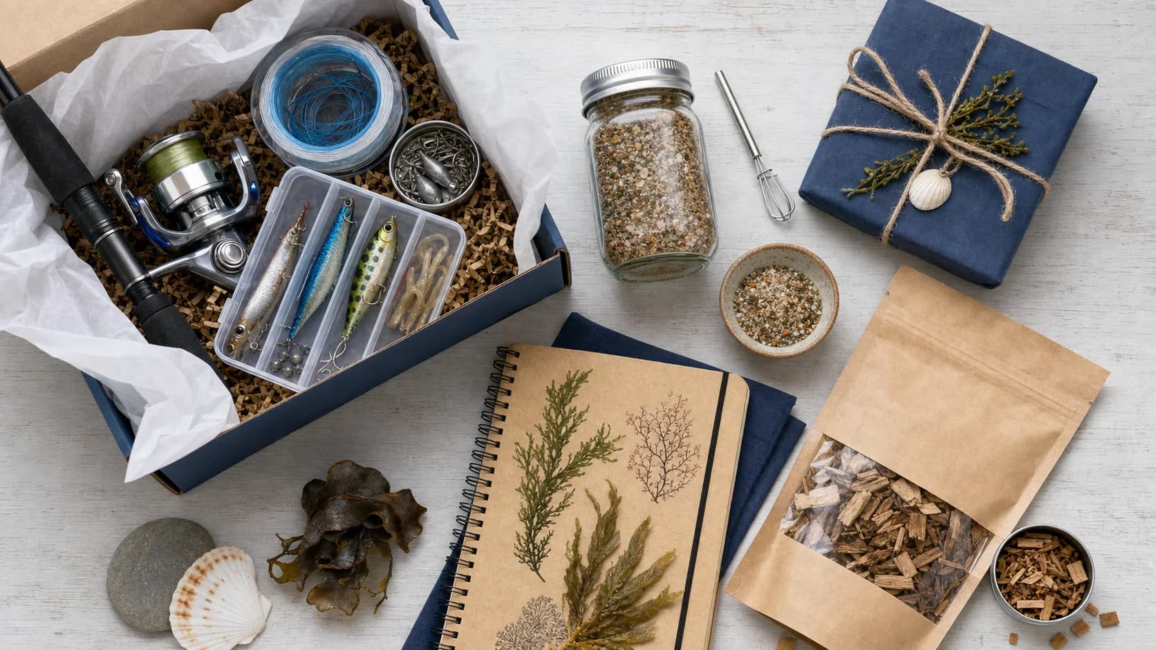 A Cove Club box opened to show the month's coastal edit