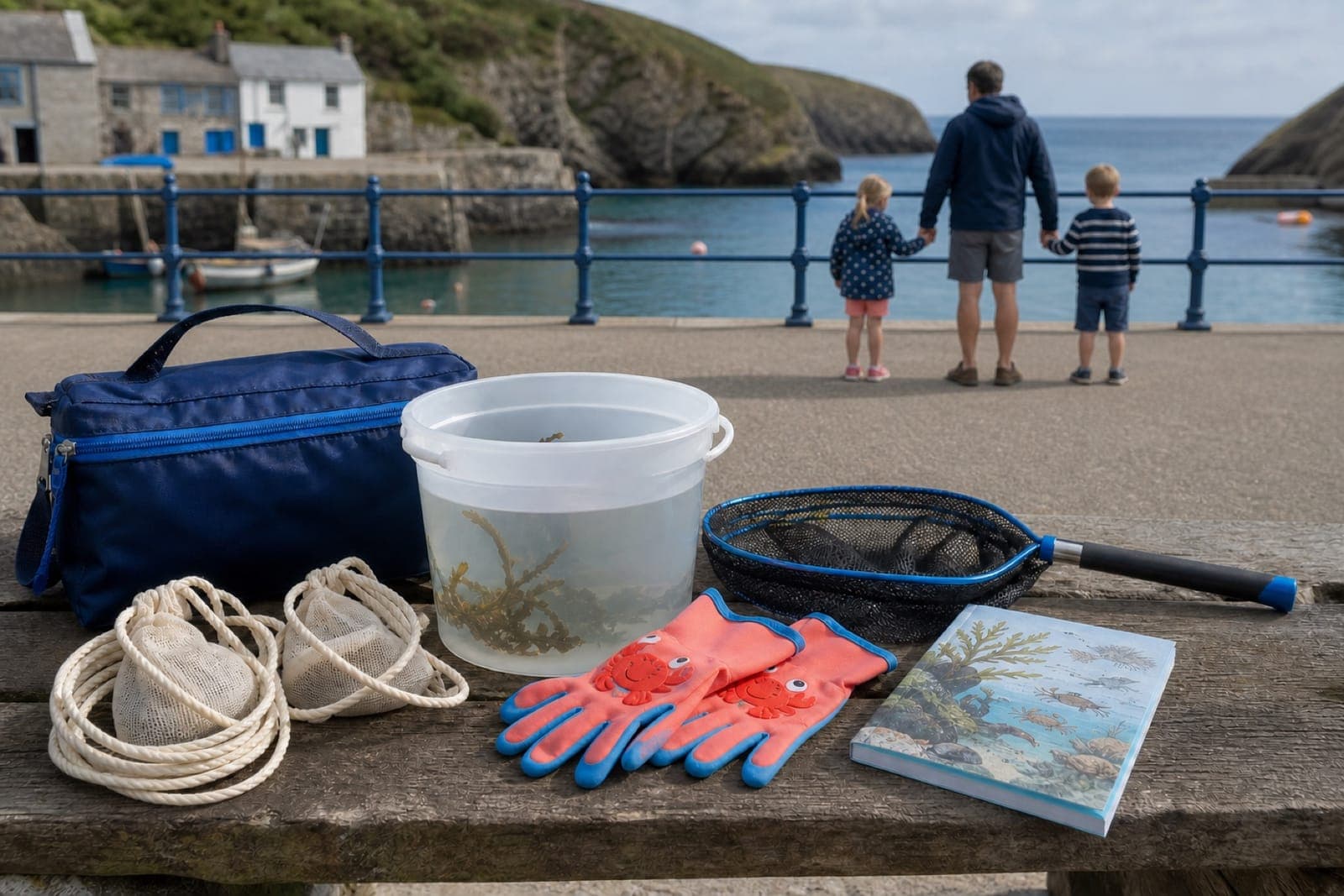 Hook-free crabbing equipment arranged for a supervised family harbour trip