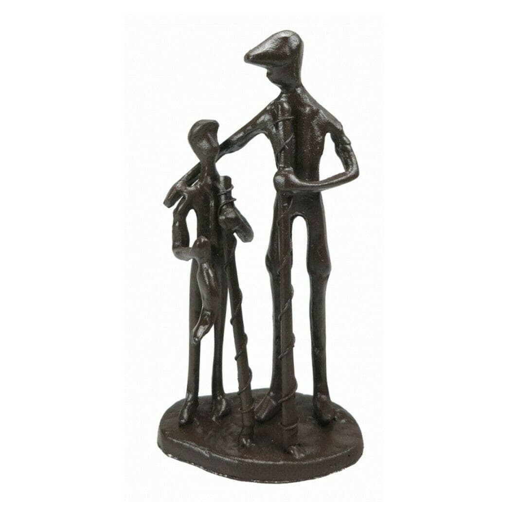 Decorative Metal Ornament of Man & Child Fishing
