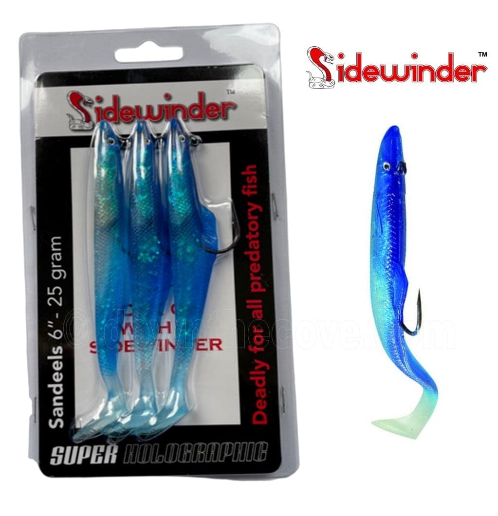 Sidewinder Super Holographic Blue Sandeel 6 inch 25g - Pack of 3