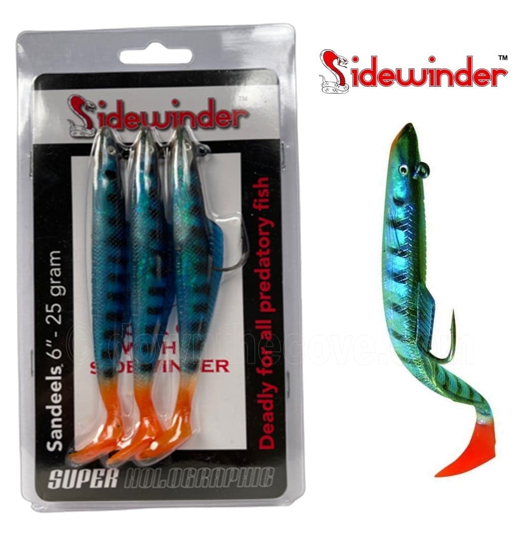 Sidewinder 25g Sandeel - 6" Mackerel Fire - Super Holographic product image 1