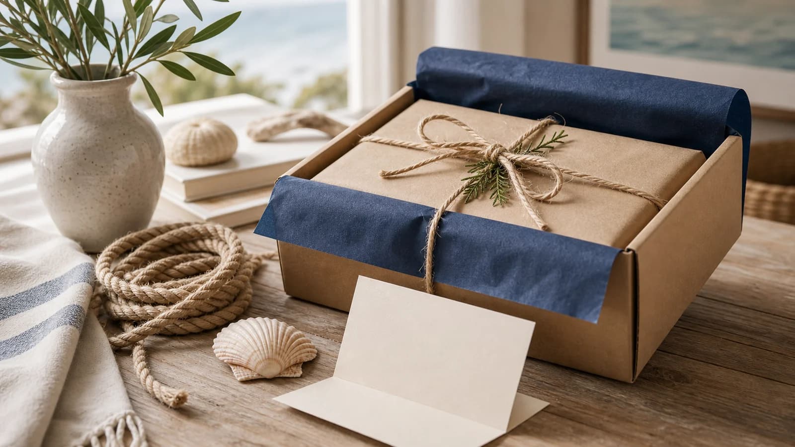A premium coastal order packed carefully with a blank returns card